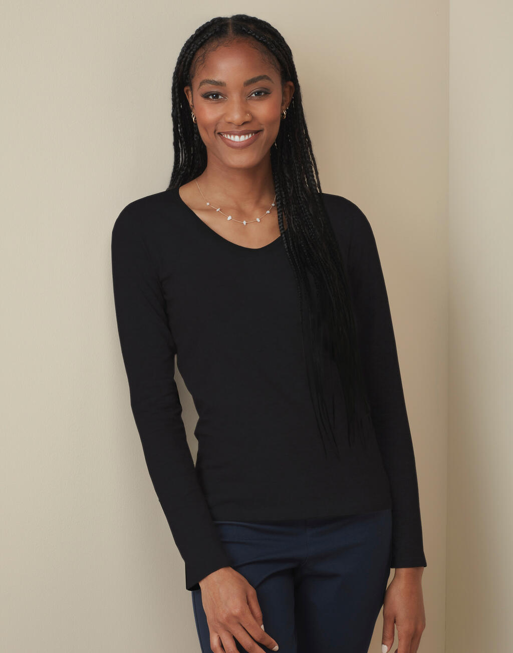 Stretch-T Langarmshirt