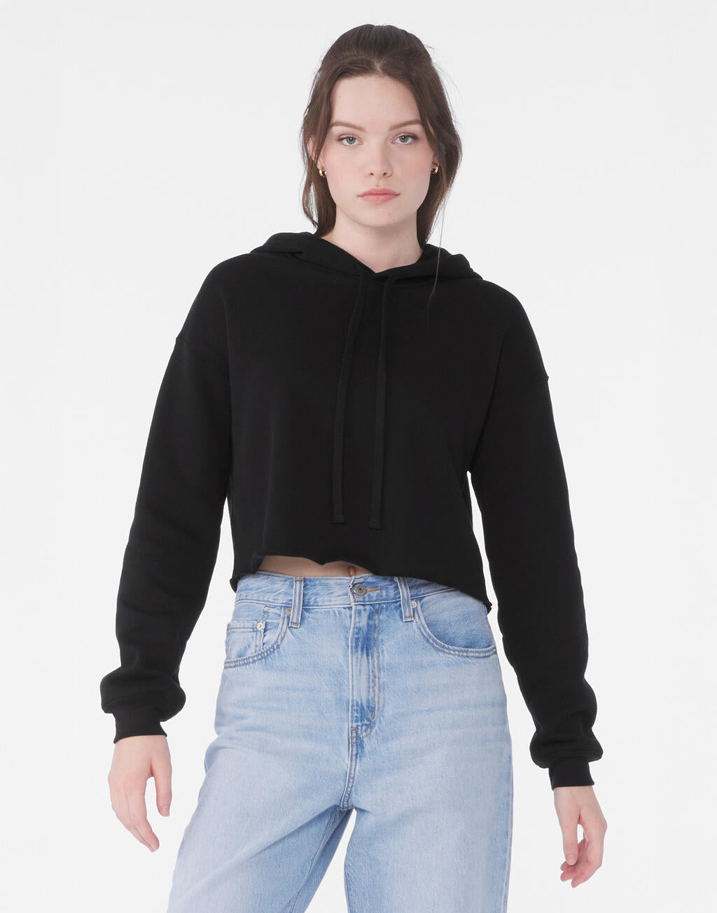 Cropped Fleece Hoodie