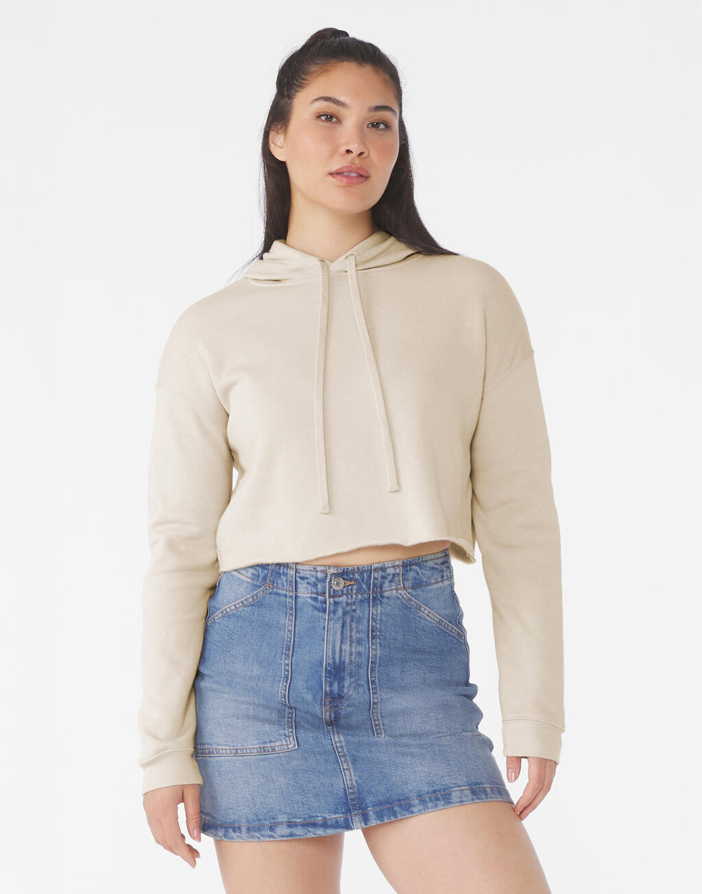 Cropped Fleece Hoodie