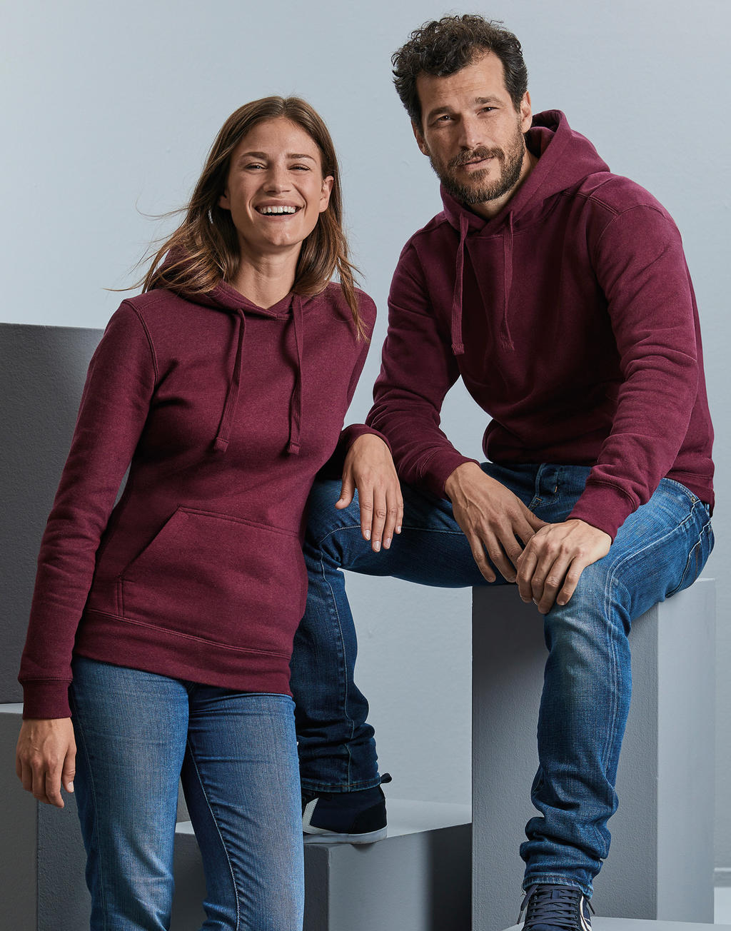 Authentic Melange Hooded Sweat
