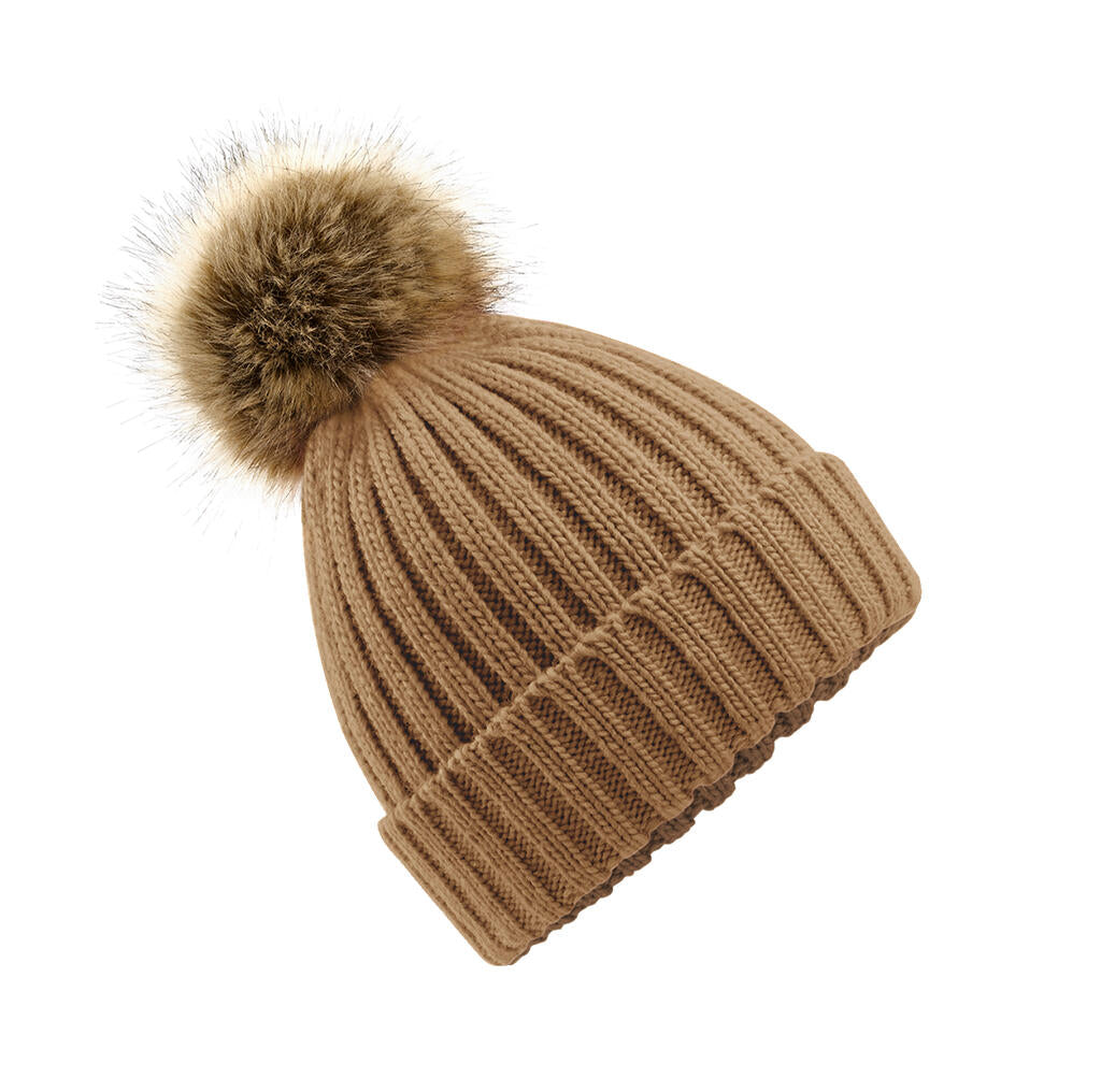 Fur Pop Pom Beanie
