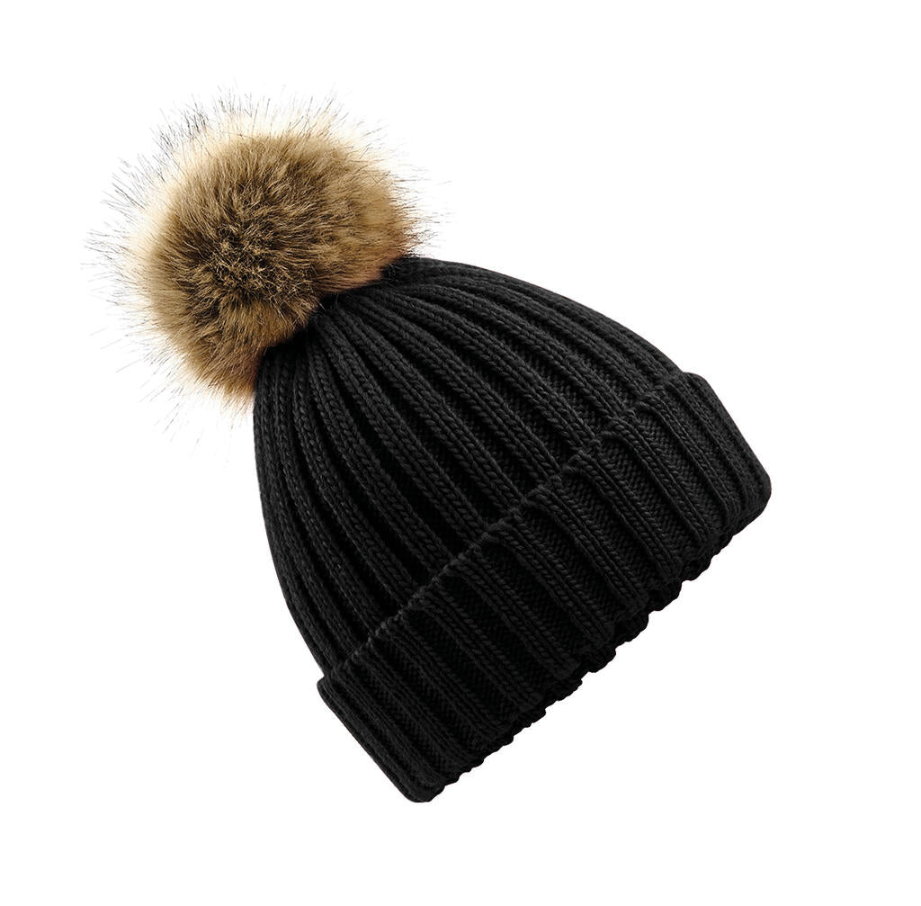 Fur Pop Pom Beanie