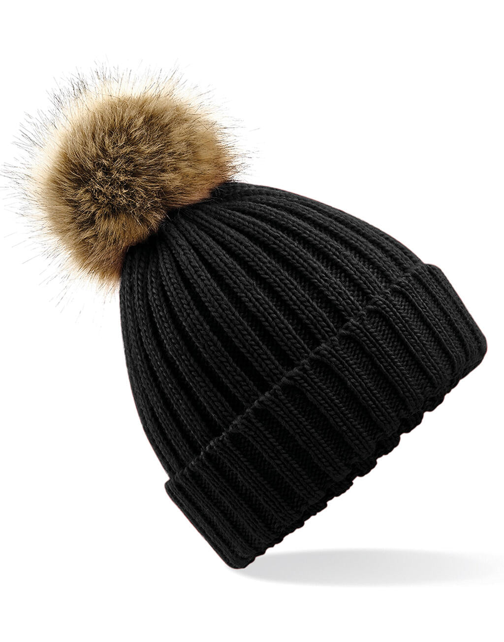 Fur Pop Pom Beanie