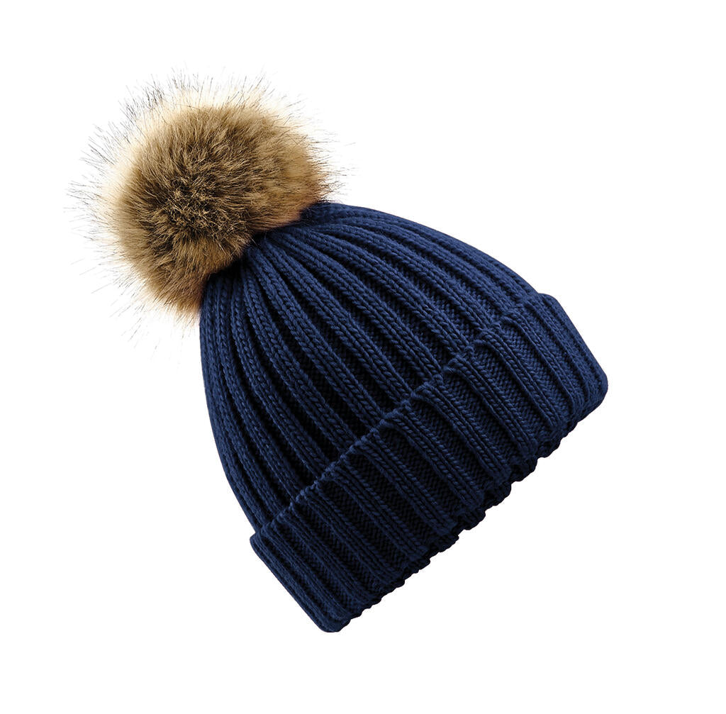 Fur Pop Pom Beanie