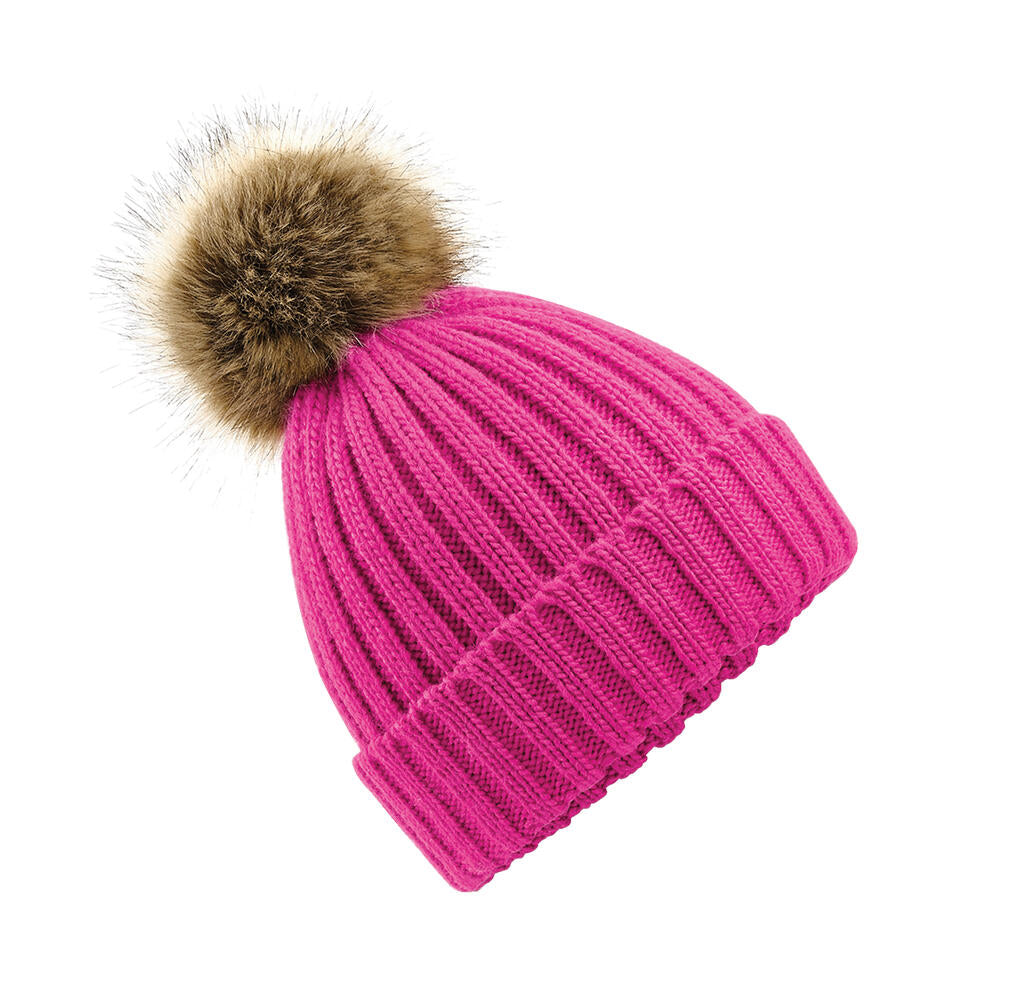 Fur Pop Pom Beanie