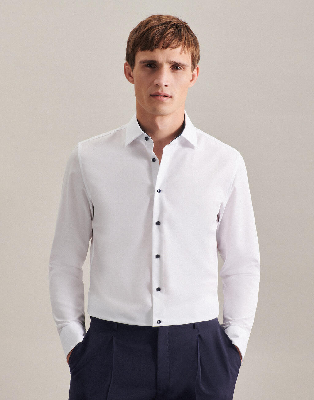 Contrast Patch Business Shirt