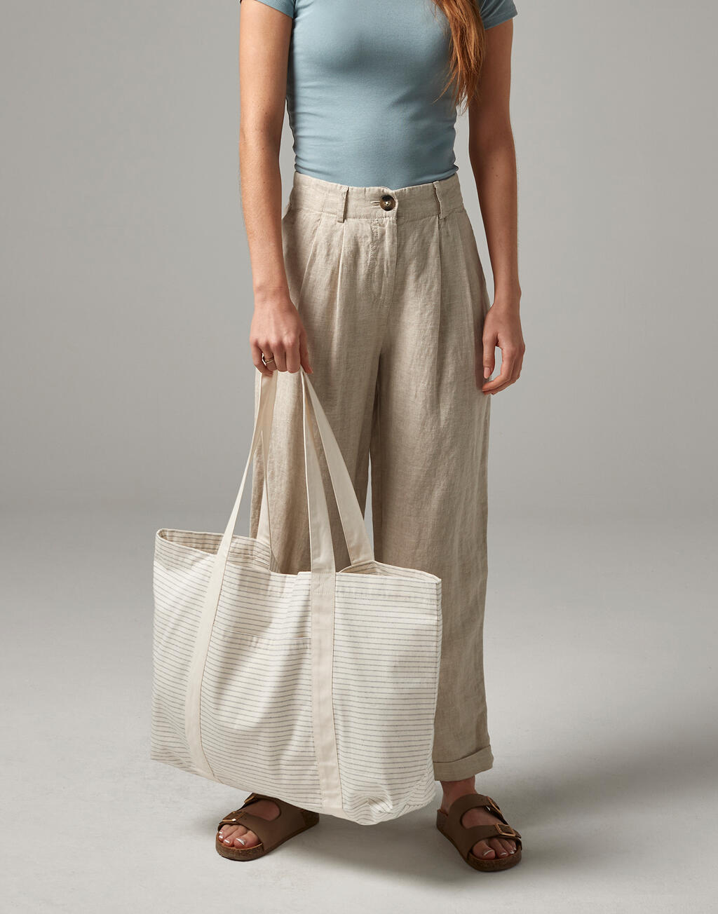 Gestreifter Baumwoll Shopper