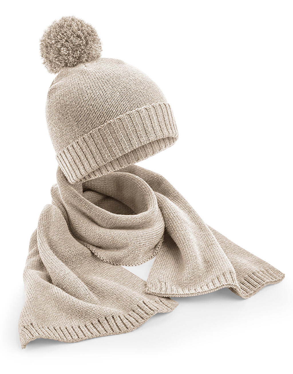 Strickschal und Beanie Set