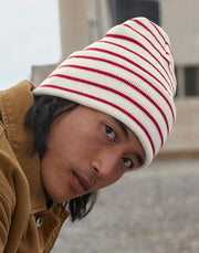 Deep Cuffed Striped Beanie