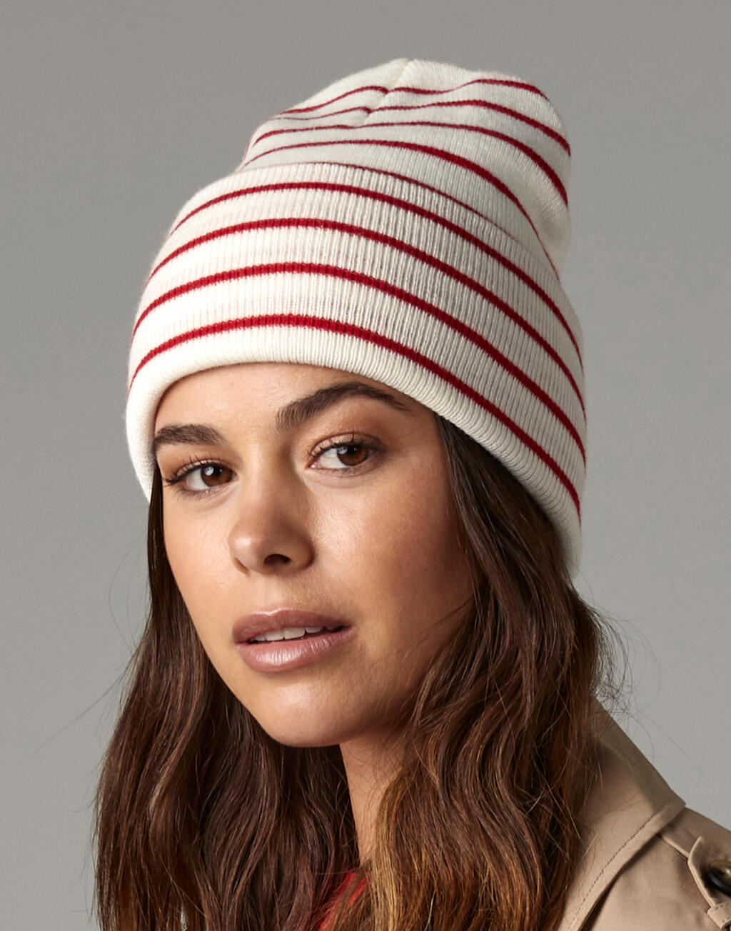 Deep Cuffed Striped Beanie