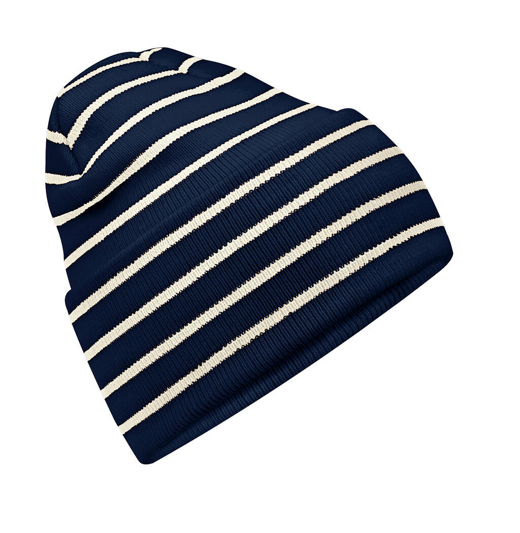 Deep Cuffed Striped Beanie