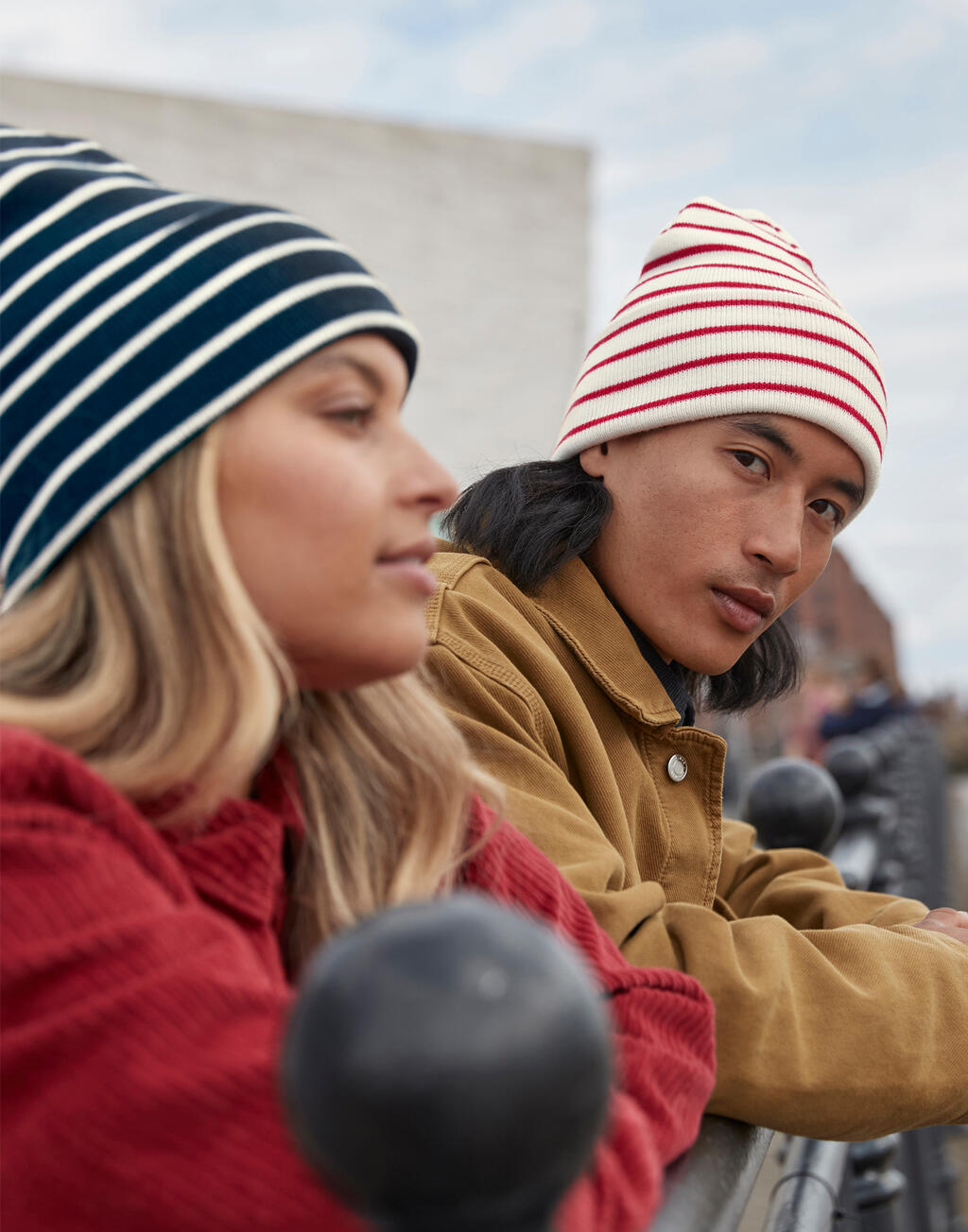 Deep Cuffed Striped Beanie
