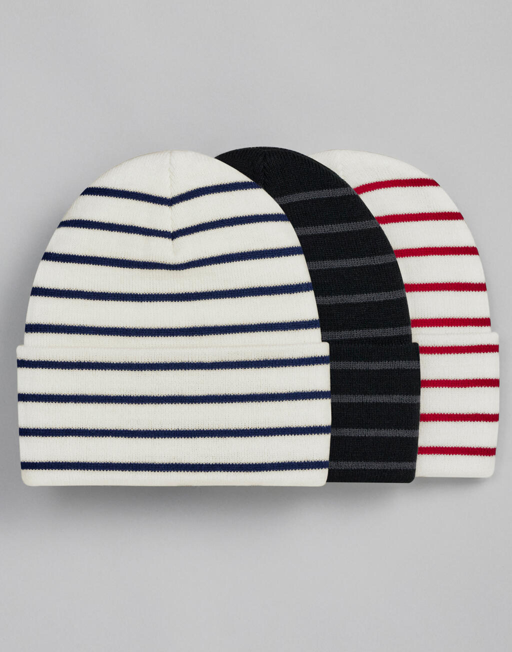 Deep Cuffed Striped Beanie