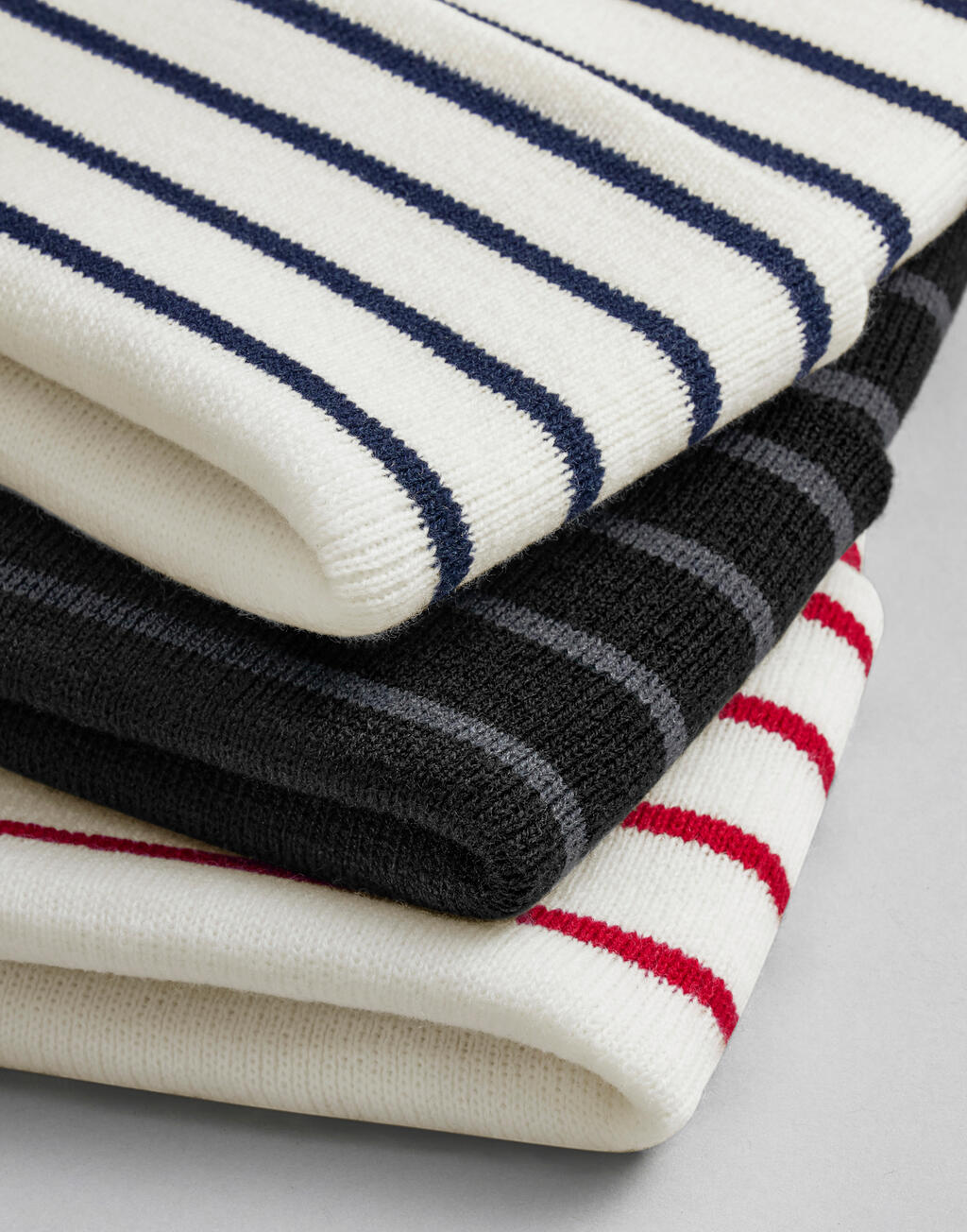 Deep Cuffed Striped Beanie